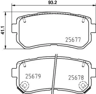 Тормозные колодки дисковые, комплект HELLA 8DB 355 020-851
