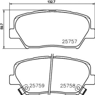 Тормозные колодки дисковые, комплект HELLA 8DB 355 020-871