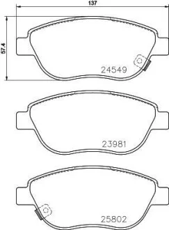 Тормозные колодки дисковые, комплект HELLA 8DB 355 020-881