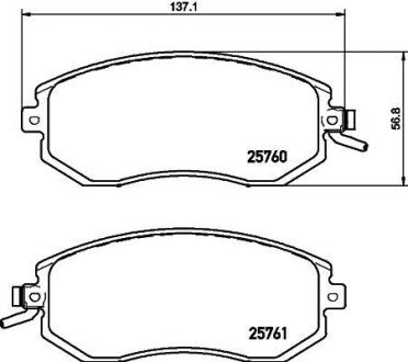 Колодки гальмівні дискові комплект; передн. HELLA 8DB355020891