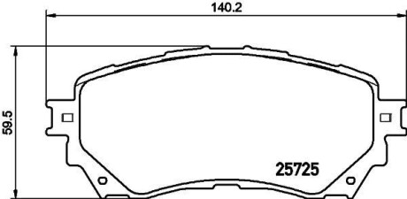 Тормозные колодки дисковые, комплект HELLA 8DB 355 020-901