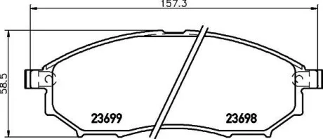Тормозные колодки дисковые, комплект HELLA 8DB 355 021-101