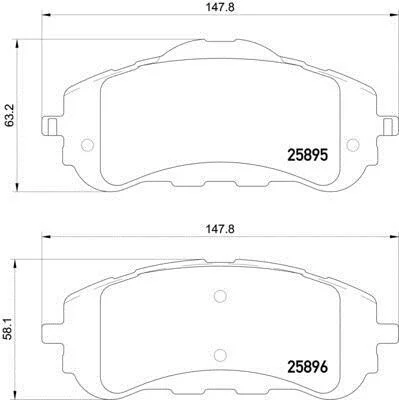 Тормозные колодки дисковые, комплект HELLA 8DB 355 021-321 (фото 1)