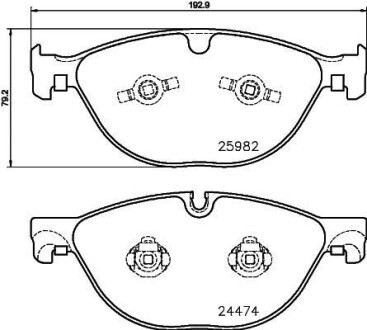 Тормозные колодки дисковые, комплект HELLA 8DB 355 021-381