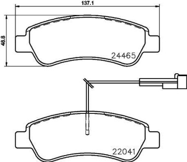 Тормозные колодки дисковые, комплект HELLA 8DB 355 021-901