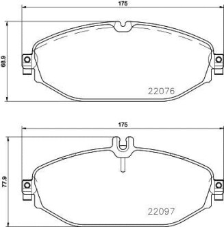 Тормозные колодки дисковые, комплект HELLA 8DB 355 021-921