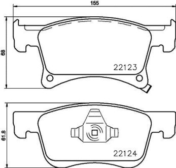 Тормозные колодки дисковые, комплект HELLA 8DB 355 023-021