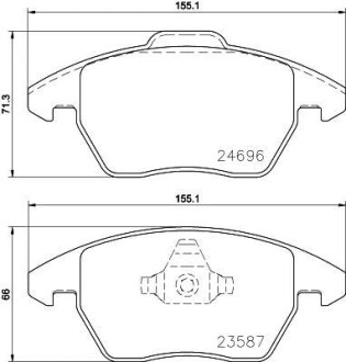 Тормозные колодки дисковые, комплект HELLA 8DB 355 023-151