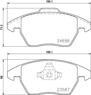 Тормозные колодки дисковые, комплект HELLA 8DB 355 023-151