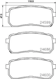 Тормозные колодки дисковые, комплект HELLA 8DB 355 023-231
