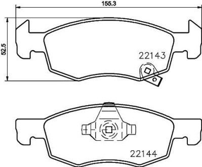 Тормозные колодки дисковые, комплект HELLA 8DB 355 023-261