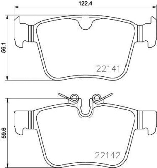 Тормозные колодки дисковые, комплект HELLA 8DB 355 023-361