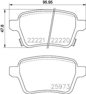 Тормозные колодки дисковые, комплект HELLA 8DB 355 024-651