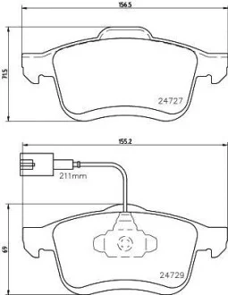 Тормозные колодки дисковые, комплект HELLA 8DB 355 024-691