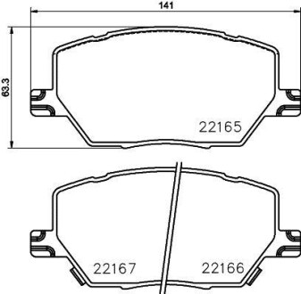 Тормозные колодки дисковые, комплект HELLA 8DB 355 024-711