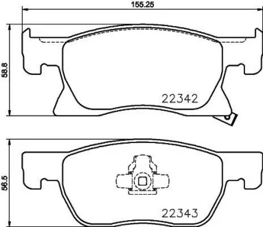 Тормозные колодки дисковые, комплект HELLA 8DB 355 024-771