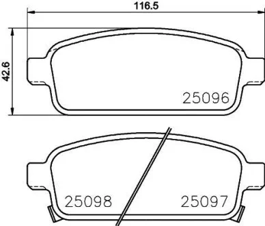 Тормозные колодки дисковые, комплект HELLA 8DB 355 024-861
