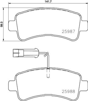 Тормозные колодки дисковые, комплект HELLA 8DB 355 024-871