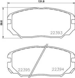 Тормозные колодки дисковые, комплект HELLA 8DB 355 024-891