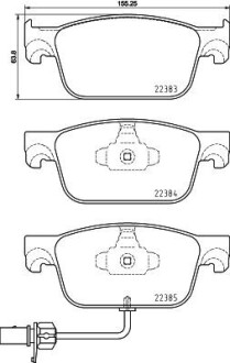 Тормозные колодки дисковые, комплект HELLA 8DB 355 024-951