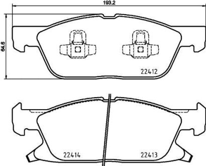 Тормозные колодки дисковые, комплект HELLA 8DB 355 024-981