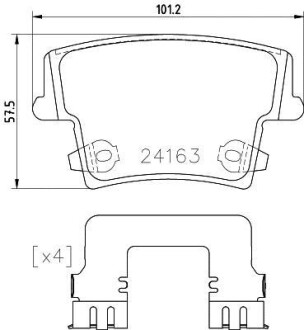 Тормозные колодки дисковые, комплект HELLA 8DB 355 025-051