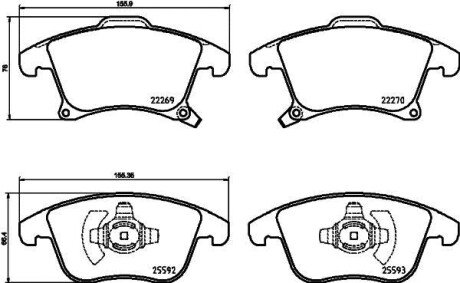 Колодки гальмівні дискові комплект; передн. HELLA 8DB355025201