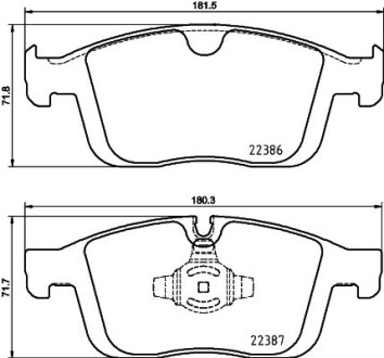 Тормозные колодки дисковые, комплект HELLA 8DB 355 025-261