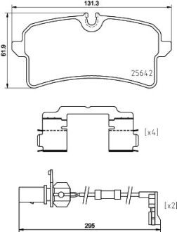 Тормозные колодки дисковые, комплект HELLA 8DB 355 025-291