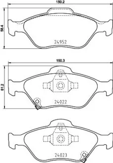 Тормозные колодки дисковые, комплект HELLA 8DB 355 025-321