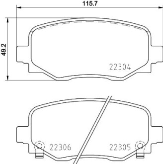 Тормозные колодки дисковые, комплект HELLA 8DB 355 025-481