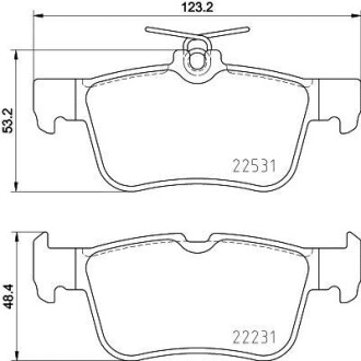 Тормозные колодки дисковые, комплект HELLA 8DB 355 025-491