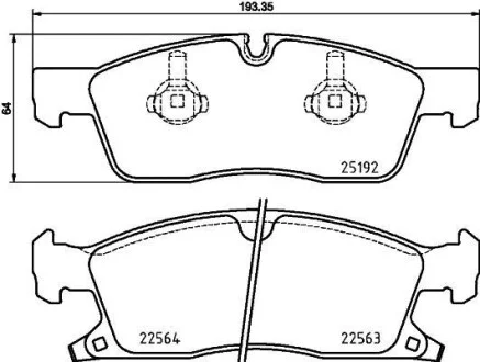 Тормозные колодки дисковые, комплект HELLA 8DB 355 025-541