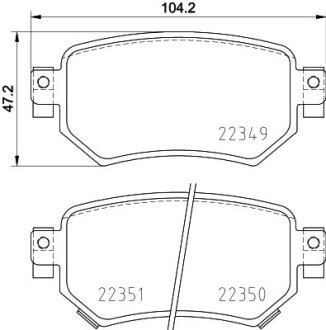 Тормозные колодки дисковые, комплект HELLA 8DB 355 025-561