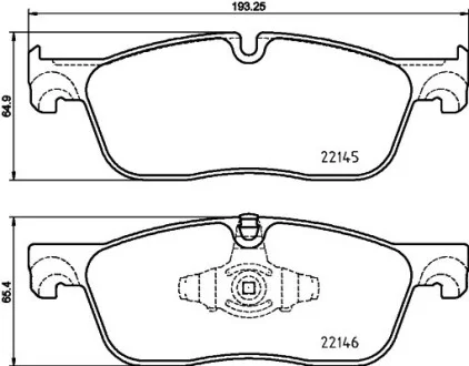 Тормозные колодки дисковые, комплект HELLA 8DB 355 025-701