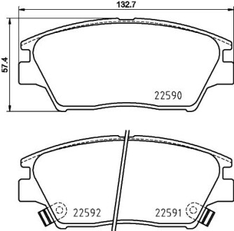 Тормозные колодки дисковые, комплект HELLA 8DB 355 025-741