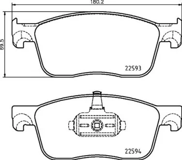 Тормозные колодки дисковые, комплект HELLA 8DB 355 031-541