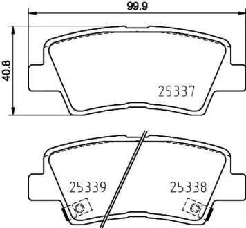 Тормозные колодки дисковые, комплект HELLA 8DB 355 031-821