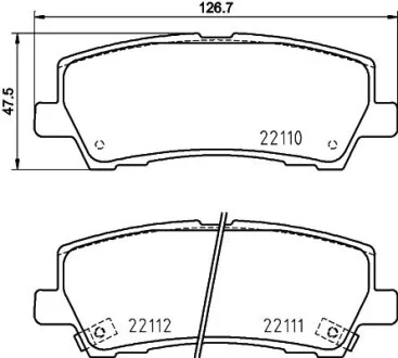Тормозные колодки дисковые, комплект HELLA 8DB 355 036-441