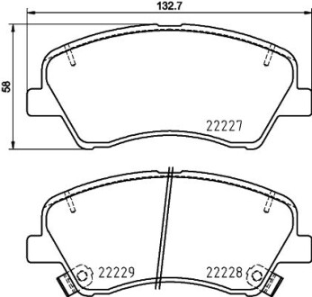 Тормозные колодки дисковые, комплект HELLA 8DB 355 036-501