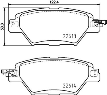 Тормозные колодки дисковые, комплект HELLA 8DB 355 036-521