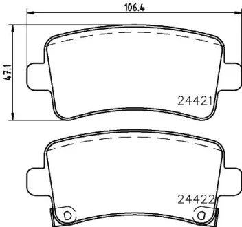Тормозные колодки дисковые, комплект HELLA 8DB 355 037-651
