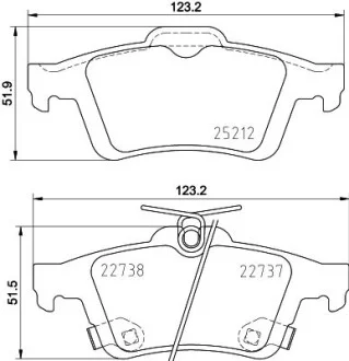 Тормозные колодки дисковые, комплект HELLA 8DB 355 037-661