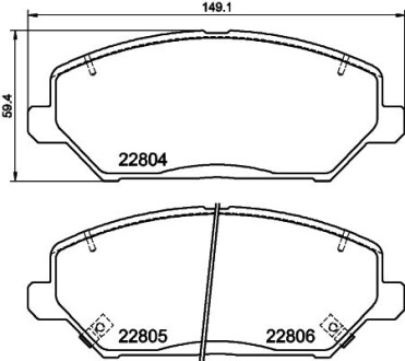 Тормозные колодки дисковые, комплект HELLA 8DB 355 037-881