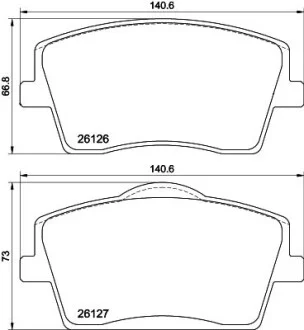 Тормозные колодки дисковые, комплект HELLA 8DB 355 039-001