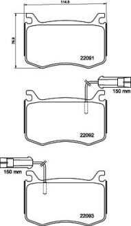 Тормозные колодки дисковые, комплект HELLA 8DB 355 039-051