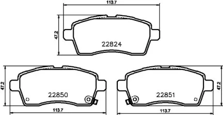 Тормозные колодки дисковые, комплект HELLA 8DB 355 039-171