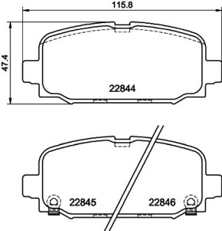 Тормозные колодки дисковые, комплект HELLA 8DB 355 039-411