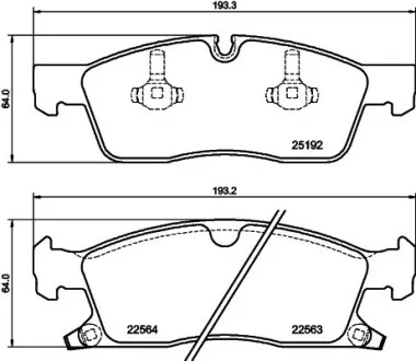 Тормозные колодки дисковые, комплект HELLA 8DB 355 039-961