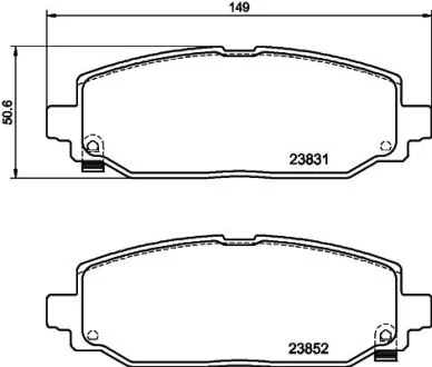 Тормозные колодки дисковые, комплект HELLA 8DB 355 040-021